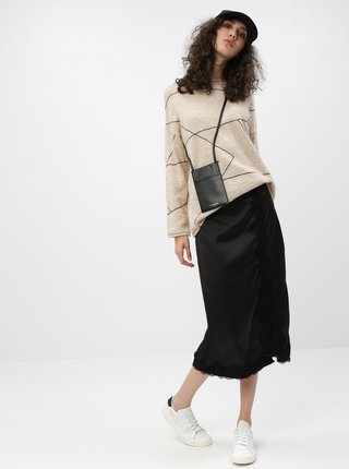 Béžový vzorovaný sveter s prímesou vlny Selected Femme Lin