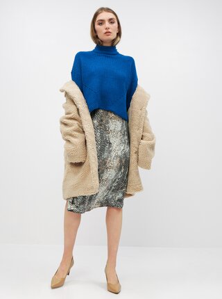 Béžovo-šedá sukňa s hadím vzorom Jacqueline de Yong Sean