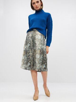 Béžovo-šedá sukňa s hadím vzorom Jacqueline de Yong Sean
