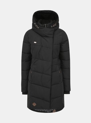 Čierny dámsky prešívaný funkčný zimný kabát Ragwear Pavla