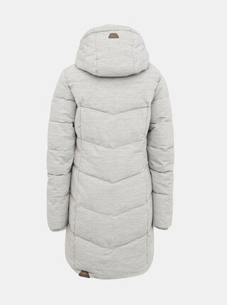 Svetlošedý dámsky prešívaný funkčný zimný kabát Ragwear Pavla