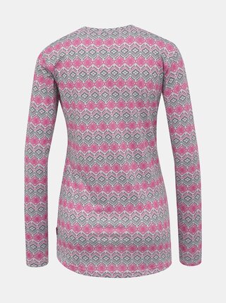 Ružovo-šedé dámske vzorované termo tričko LOAP Parida