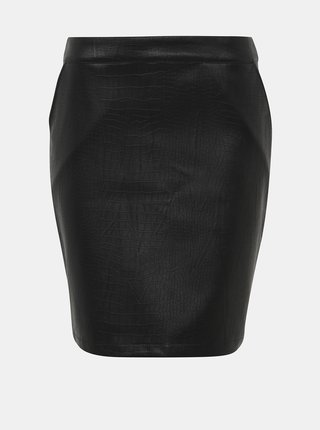 Čierna koženková sukňa s hadím vzorom Noisy May Kelly
