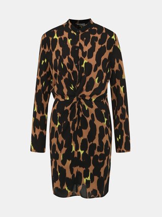 Hnedé šaty s gepardím vzorom Noisy May Leo