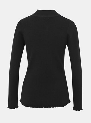 Čierny dámsky basic sveter so stojáčikom Haily´s Roly