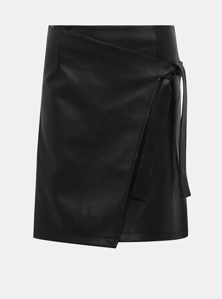 Čierna koženková sukňa VILA Pen