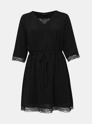 Čierne šaty s krajkou Zizzi Philia