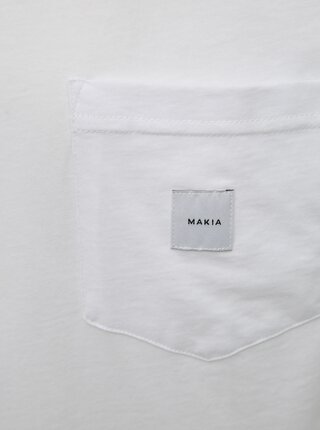 Biele pánske tričko s vreckom Makia Square Pocket