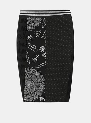 Čierna vzorovaná sukňa Desigual Fal Craig