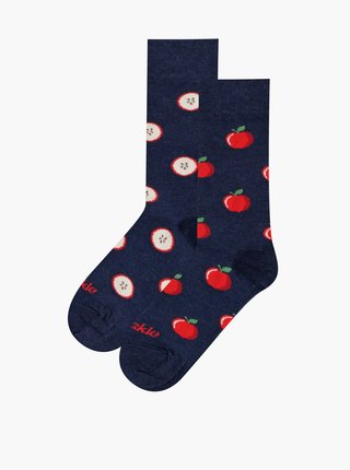 Tmavomodré vzorované ponožky Fusakle Jablko