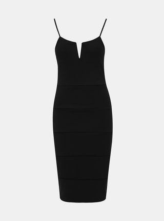 Čierne púzdrové šaty na ramienka Haily´s Lorie