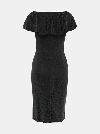 Čierne púzdrové šaty s metalickým efektom Haily´s Milena
