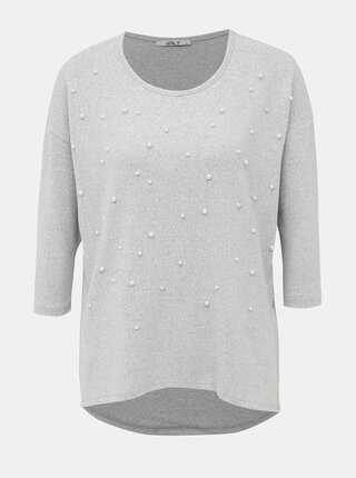 Svetlošedý dámsky sveter s korálkami Haily´s Fiona