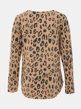 Béžový dámsky sveter s leopardím vzorom Haily´s Luzy