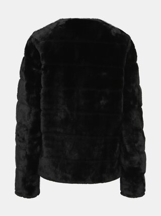 Čierny krátky kabát z umelej kožušiny Dorothy Perkins Tall