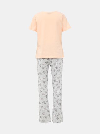 Šedo-ružové dvojdielne pyžamo Dorothy Perkins