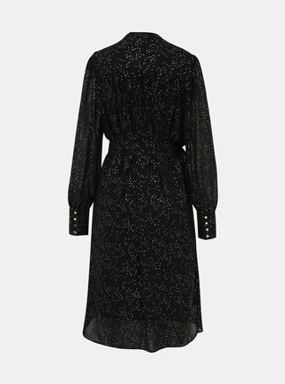 Čierne vzorované zavinovacie šaty Selected Femme Fanya