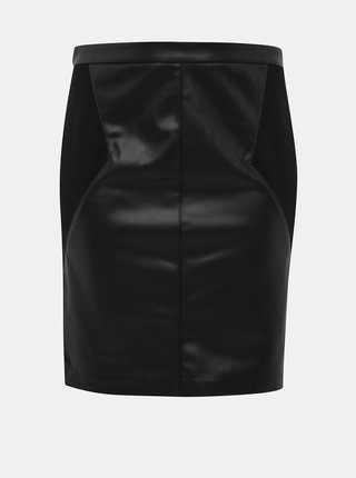 Čierna koženková sukňa ONLY CARMAKOMA Bea