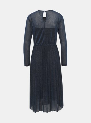 Modré metalické šaty s plisovanou sukňou ONLY Daniella