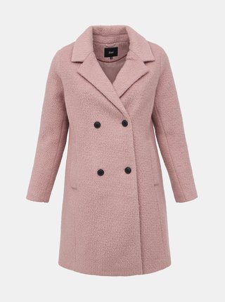 Rúžový vlnený kabát Zizzi Valdine