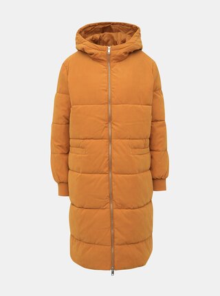 Horčicový zimný prešívaný kabát Jacqueline de Yong Noble