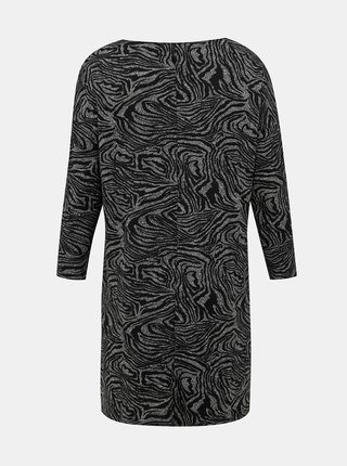 Čierno-šedé šaty so zebrovaným vzorom a pásom ONLY CARMAKOMA Alba