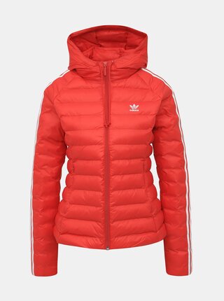 Červená dámska prešívaná zimná bunda adidas Originals Slim