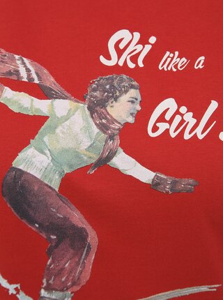 Červené dámske tričko s potlačou Maloja Tola