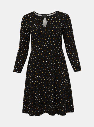 Žlto-čierne bodkované šaty Dorothy Perkins Curve