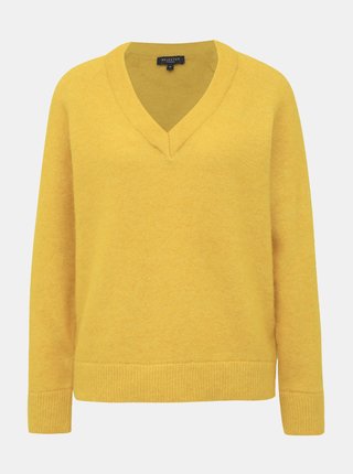Žltý basic sveter s prímesou vlny Selected Femme Lanna