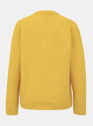 Žltý basic sveter s prímesou vlny Selected Femme Lanna