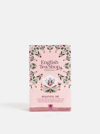 Bio bylinný čaj s harmančekom, ibištekom, škoricou, kakaom, pomerančom a rúžovými okvětnými lístkami English Tea Shop Pro krásu