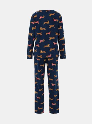 Tmavomodré vzorované dvojdielne pyžamo M&Co