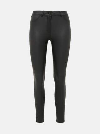 Čierne koženkové skinny fit nohavice M&Co