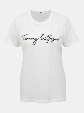 Biele dámske tričko s potlačou Tommy Hilfiger Heritage