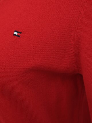 Červený dámsky basic sveter Tommy Hilfiger Heritage