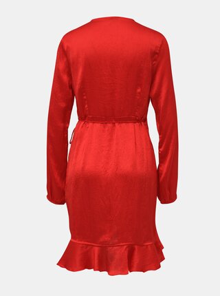 Červené zavinovacie šaty VERO MODA Henna