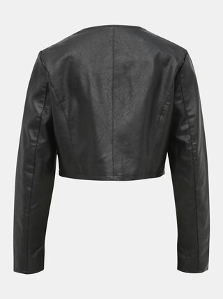 Čierna krátka koženková bunda ONLY Bolette