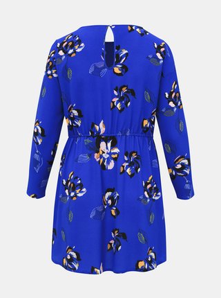 Modré kvetované šaty ONLY CARMAKOMA Lux