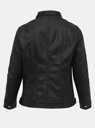 Čierna koženková bunda ONLY CARMAKOMA Balou