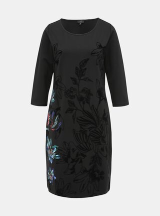Čierne kvetované šaty Yest