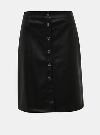 Čierna koženková sukňa VILA Jasa