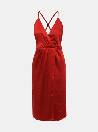 Červené šaty s odhaleným chrbtom VILA Setia