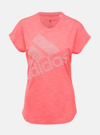 Rúžové dámske funkčné tričko s potlačou adidas Performance