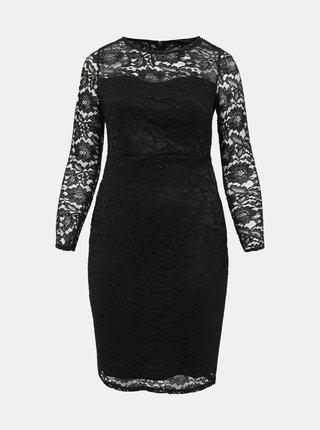 Čierne krajkové púzdrové šaty Dorothy Perkins Curve