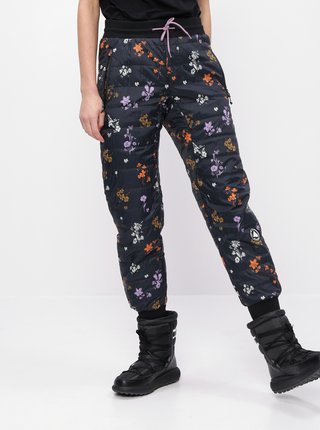 Čierne kvetované prešívané funkčné nohavice Maloja Viturin