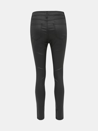 Čierne dámske koženkové skinny fit nohavice Haily´s Define