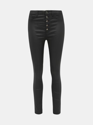 Čierne dámske koženkové skinny fit nohavice Haily´s Define