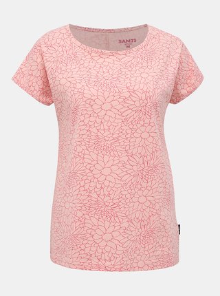 Rúžové dámske kvetované tričko SAM 73