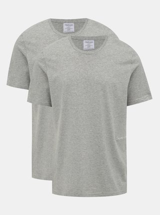 Sada dvoch šedých pánskych tričiek Calvin Klein Underwear